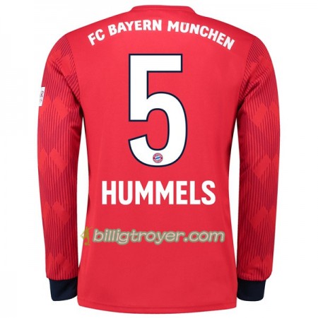 Billige Fotballdrakter FC Bayern München Hummels 5 Hjemmedraktsett 2018/19 Langermet